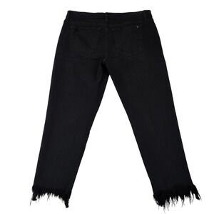 Joe's Jeans EX LOVER CROP Black‎ Fringe Hem Distressed Women's Size 31